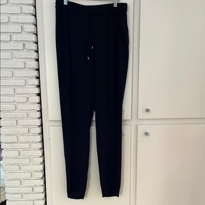 Eileen Fisher. Black,  Silk, Elastic Waist and Drawstring pants. Size Small